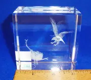 IMAGE 3 CRYSTAL BLOCK BY JAFFA W/3D INNER IMAGE-LIMITED EDITION EAGLE W/NEST