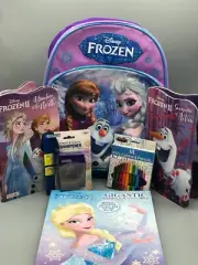 Disney Frozen Princess Backpack - 6 Piece - Reading, Coloring, Pencils & More!