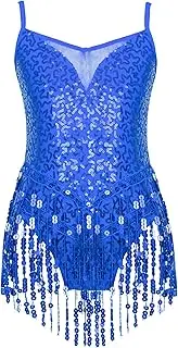 [Kvysinly] Girls Sequins Ballroom Latin Dance Dress Salsa Tango Cha Cha Rumba Dance Tassel Dress Competition Costume