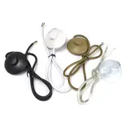 1M Circular Lighting Button Switch with 3 Core Inline Flex Cord for Table Desk Lamp 33 WHITE