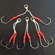 Twin Jig Assist Hooks Micro Jigging Tandem Pairs Lures Snapper Kingfish Trag