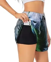 [GaxfjRu] walruse Animals Calf Print Women's Running Shorts High Waisted Running Shorts Pocket Sporty Gym Elastic Short