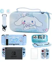 For Nintendo Switch TPU Soft Case + Screen Protector Glass Cute Kawaii Cartoon