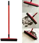 Rubber Broom for Dog Cat Pet Hair Car Windows Handle Sweeper Squeegee Floor (Red