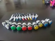LED chrome arcade push button 5 Colors w/ micro switch Lot of 10