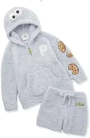 gelato pique(ジェラート ピケ) PKNT245421 SESAME STREET KIDS Cookie Monster Hoodie & Shorts Set