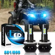 80W BLUE 881 LED Headlight Bulb For Arctic Cat Thunder Cat 2008-2010 0409-055
