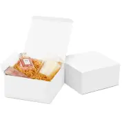 10Pk White Gift Boxes8 X8X4, Lids DIY Bridesmaid Proposal Box for Wedding Birthd