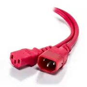 Alogic 0.5m IEC C14 to IEC C15 High Temperature Male to Female Red [MF-C14C15-0.5-RD]