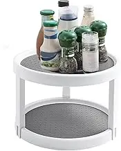 MOTRAIN 2 Tier Non Skid Spice Rack Turntable, 10 Inch Spinning Organizer, Non Skid Lazy Susan Turntable, 360° Rotating Seasoning Organizer for Kitchen, Pantry Cabinet, Refrigerator, Bathroom