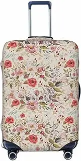 [CADREWY] flower leaf Print Travel Suitcase Cover Luggage Protector with Elastic Anti Scratch for Carry On, Black, X-Large