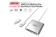 UNITEK USB 3.0 to SD MicroSD CF Aluminium Card Reader with USB-C Type-C Adapter Y-9313D