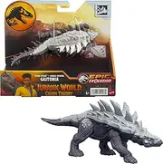 Mattel Jurassic World Strike Attack Gastonia Dinosaur Action Figure Toy with Single Strike Action, Movable Joints, Physical & Digital Play