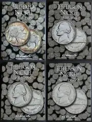 Set of 4 He Harris Buffalo Jefferson Nickel Coin Folders # 1-4 1913-2025 Book