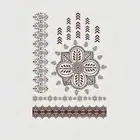 Simply Inked Red Floral Mandala Henna Temporary Tattoo, Size: 5.92 x 8.4 inch