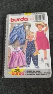 BURDA TODDLERS' JUMPSUIT & DRESS 3819 Sewing Pattern UNCUT