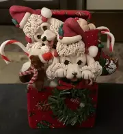 Cecile Baird-Original Creation Hand-Sculpted POODLE CHRISTMAS MUSIC BOX-Signed