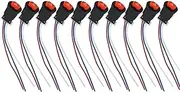 10x Universal 3 Wires Motorcycle Double Flash Switch Warning Emergency Lamp Signal Flasher ON/Off Switch with Wiring Harness Motorcycle Accessories
