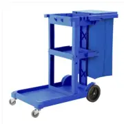 NNEAGS 3 Tier Multifunction Janitor Cleaning Waste Cart Trolley and Waterproof B
