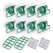 For Vk200 Fp200 Parts For Vorwerk Kobold Vacuum Cleaner Bag Replacement Filter 8 Vk200 Bags+2 Hepa Green White