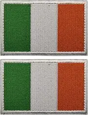 [YOYUMI] Irish Flag Embroidered Patch, Embroidered Tactical Morale Patch, Suitable for Tactical Vest Hat Backpack Pack of 2 - White