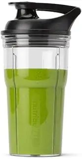 NutriBullet 590ml Travel Cup with Premium Flip Top Lid, accessory, cup and flip top lid, fits 2nd gen Pro, Select, Blender combo (ANBC20TCDB)
