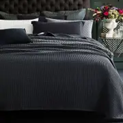 CottonMore 100% BAMBOO 350gsm Large Chunky Waffle Blanket Throw Rug Charcoal - Superking