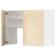 METOD wall cb f extr hood w shlf/door, white/Askersund light ash effect, 80x60 cm