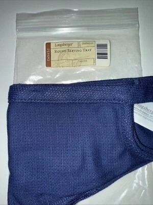 * Longaberger Round Serving Tray Indigo Liner 28694144 NeW For Your Basket