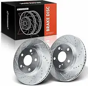 A-Premium 10.83 inch (275mm) Front Drilled and Slotted Disc Brake Rotors Compatible with Select Toyota, Lexus and Scion Models - RAV4 2006-2018, Prius V 2012-2018, HS250h 2010-2012, xB 2008-2015, 2-PC