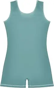 [ODAWA] Girls Gymnastics Leotard Cadet Blue Ballet Dance One Piece Outfit Active Biketards 2-10 Years