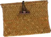 Box Hand Woven present Box with Lid Vintage Sundry Organizer for Desktop Storage Woven Storage Container for Kitchen Living Picnic and Home Decor