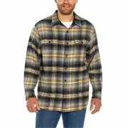 Orvis Heavyweight Flannel Button Up Shirt Jacket Mens XL Black Plaid Shacket NEW