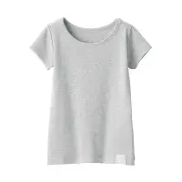 在飛比找博客來優惠-【MUJI 無印良品】幼兒有機棉針織圓領短袖T恤 90 灰色