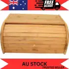 New Bamboo Bread Bin Storage Box Kitchen Food Storage Loaf Container Roll Top FH