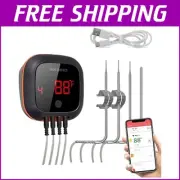 Wireless Bluetooth Meat Thermometer with 4 Probes - Perfect for BBQ Grill & Oven