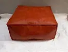 Genuine Leather round Pouf -Moroccan Ottoman Footstool Brown New Pouf