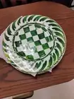 MIKASA Set of 4 Checkered Melamine 9" Salad Plates Summer Green Pop of Color NEW