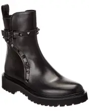 Valentino Rockstud Leather Boot 38 Black