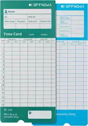 OFFNOVA Thermal Time Cards, Double-Sided Monthly Time Cards for IN/OUT Time