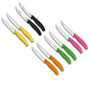 [Victorinox] Wide Blade Wavy Edge Steak and Pizza Knife 2pcs 12cm - Black