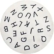 Alphabet Fluffy Carpets Living Room Yellow Carpet Plush Babi Play Mat Soft Carpet Round Carpet Bedroom(1pc-White,200x200cm)