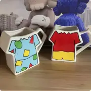 Crayon Shin-Chan Clothes Ceramic Mug Kawaii Anime Figure Water Cup Coffee Blue