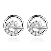 4PCS Copper Earrings Woman Fashion Jewelry Retro Simple Light Earrings
