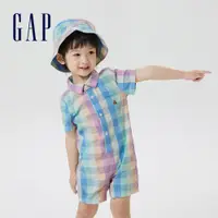 在飛比找蝦皮商城優惠-Gap 嬰兒裝 純棉翻領短袖短褲包屁衣/連身衣家居套裝-多色