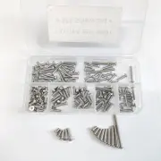 Screws Set Stainless Steel M3 Hexagon Socket Screw Flat Round Head For 1/10 TAMIYA BBX BB01 RC Car Parts