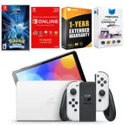 Nintendo Switch White OLED + Pokemon Brilliant Diamond + NSO 1 Year Membership