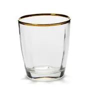 Vietri Optical Gold Double Old Fashioned Glass