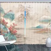 Blue Orange Nice Hill 3D Curtain Blockout Photo Printing Curtains Drape Fabric