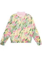 GUESS Girl's Botanical Print Windbreaker Jacket Size: 12, Polyester